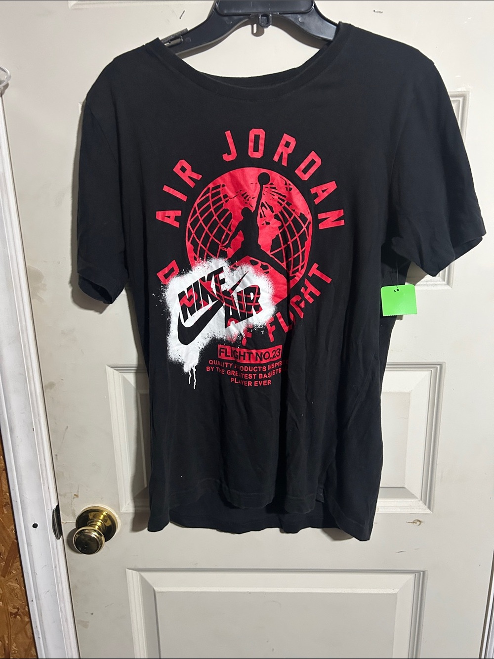 Jordan Black Short Sleeve Tee with Red and White Air Jordan Graphic OLMB